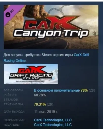 CarX Drift Racing Online - Canyon trip DLC STEAM РОССИЯ