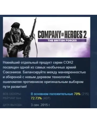 Company of Heroes 2 - The British Forces STEAM РОССИЯ