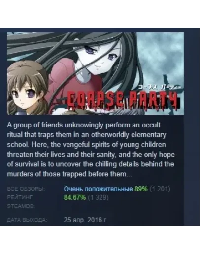 Corpse Party АВТОДОСТАВКА STEAM GIFT РОССИЯ
