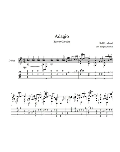 Adagio (Secret Garden) для гитары
