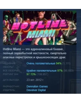 Hotline Miami АВТОДОСТАВКА STEAM РОССИЯ Hotline Miami АВТОДОСТАВКА STEAM РОССИЯ