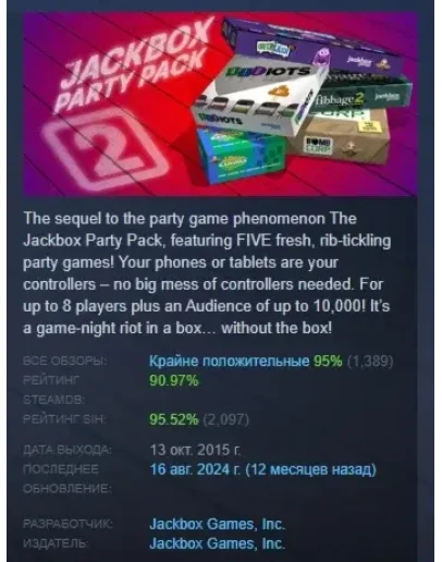 The Jackbox Party Pack 2 АВТОДОСТАВКА STEAM РОССИЯ