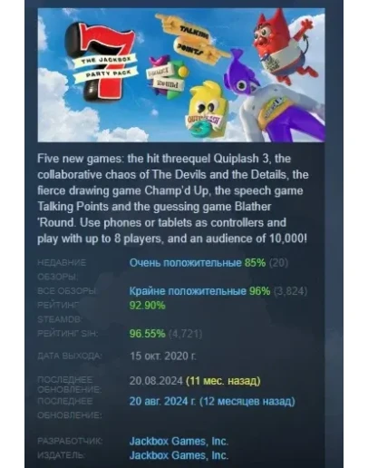 The Jackbox Party Pack 7 АВТОДОСТАВКА STEAM РОССИЯ