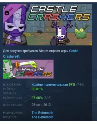 Castle Crashers - Blacksmith Pack DLC STEAM РОССИЯ
