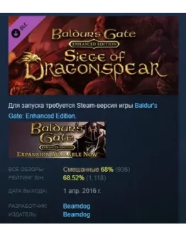 Baldur's Gate: Siege of Dragonspear DLC STEAM РОССИЯ