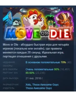 Move or Die АВТОДОСТАВКА STEAM РОССИЯ