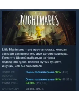 Little Nightmares АВТОДОСТАВКА STEAM РОССИЯ