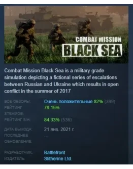 Combat Mission Black Sea АВТОДОСТАВКА STEAM РОССИЯ