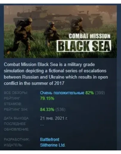 Combat Mission Black Sea АВТОДОСТАВКА STEAM РОССИЯ