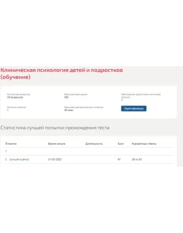 Клиническая психология детей и подростков.Тест Синергия