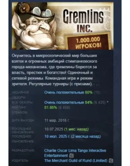 Gremlins, Inc. АВТОДОСТАВКА STEAM РОССИЯ Gremlins, Inc. АВТОДОСТАВКА STEAM РОССИЯ