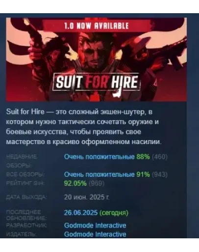 Suit for Hire АВТОДОСТАВКА STEAM РОССИЯ