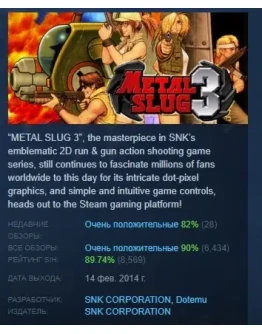 METAL SLUG 3 АВТОДОСТАВКА STEAM РОССИЯ