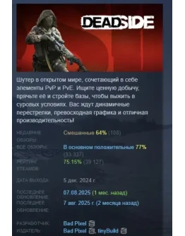 Deadside АВТОДОСТАВКА STEAM РОССИЯ Deadside АВТОДОСТАВКА STEAM РОССИЯ