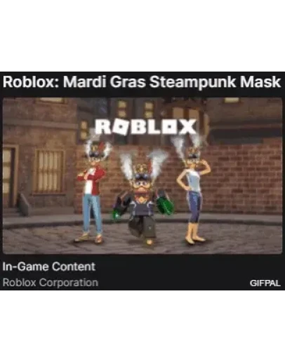 Roblox: Mardi Gras Steampunk Mask Drop #4