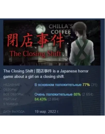 Chilla's Art The Closing Shift STEAM РОССИЯ
