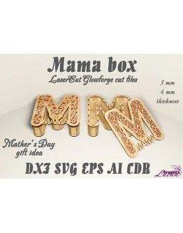Шкатулка для мамы, макет для лазерной резки DXF CDR SVG
