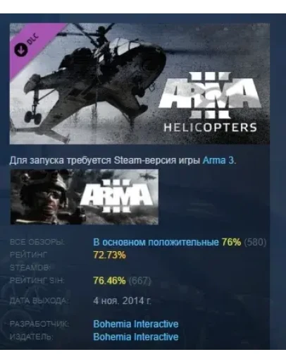 Arma 3 Helicopters АВТОДОСТАВКА DLC STEAM РОССИЯ