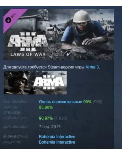 Arma 3 Laws of War АВТОДОСТАВКА DLC STEAM РОССИЯ