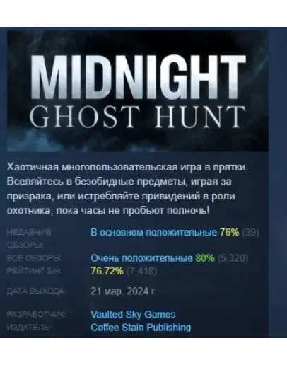 Midnight Ghost Hunt АВТОДОСТАВКА STEAM РОССИЯ