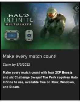 HALO INFINITE Multiplayer 2 XP Boost + SIX Challenge