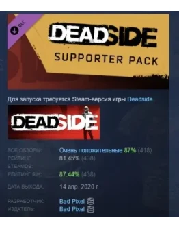 Deadside Supporter Pack DLC STEAM GIFT РОССИЯ Deadside Supporter Pack DLC STEAM GIFT РОССИЯ