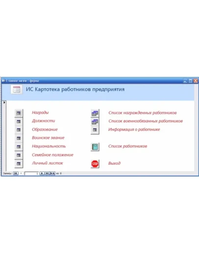 База данных Картотека работников.mdb + текст курсовой