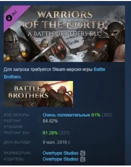 Battle Brothers Warriors of the North DLC STEAM РОССИЯ