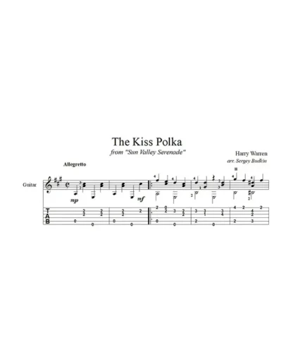 Полька с поцелуями(Серенада солнечной долины)для гитары