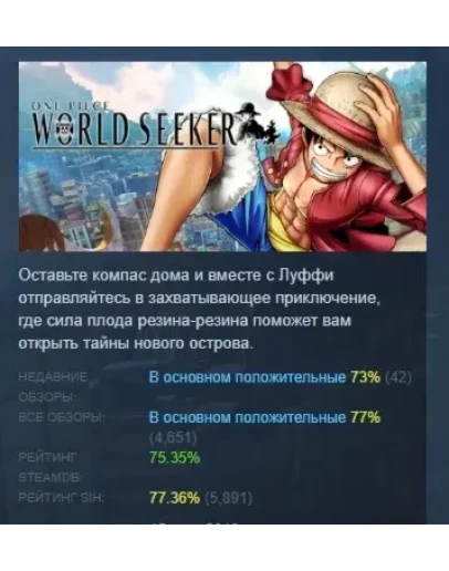 ONE PIECE WORLD SEEKER Deluxe Edition STEAM РОССИЯ