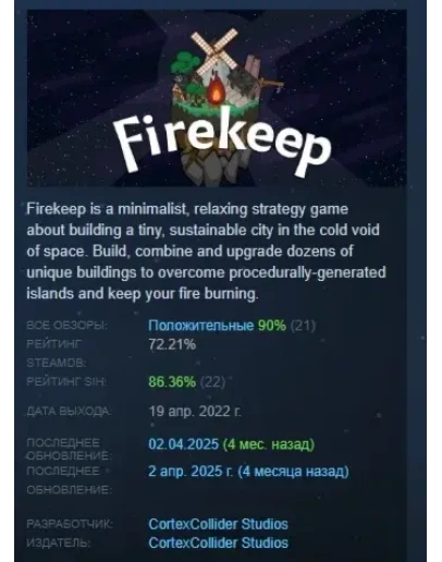 Firekeep АВТОДОСТАВКА STEAM GIFT РОССИЯ