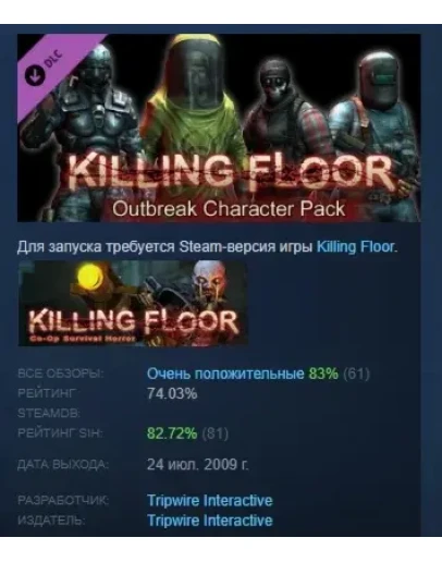 Killing Floor Outbreak Character Pack STEAM РОССИЯ Killing Floor Outbreak Character Pack STEAM РОССИЯ