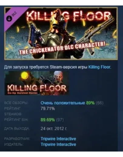 Killing Floor - The Chickenator Pack DLC STEAM РОССИЯ