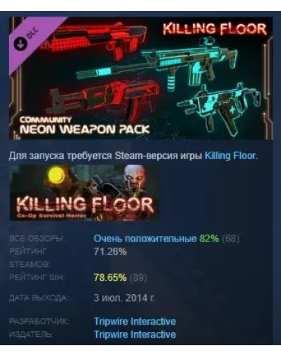 Killing Floor - Neon Weapon Pack DLC STEAM РОССИЯ