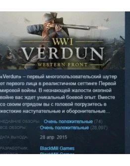 Verdun АВТОДОСТАВКА STEAM РОССИЯ