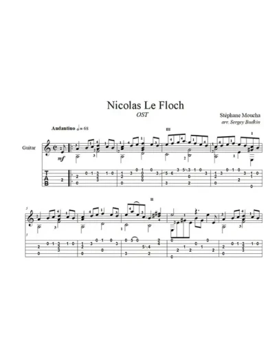 Nicolas Le Floch - OST (Стефан Муша) для гитары