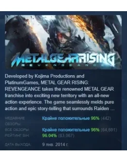 METAL GEAR RISING: REVENGEANCE STEAM РОССИЯ