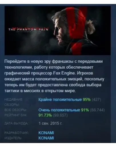 METAL GEAR SOLID V: THE PHANTOM PAIN STEAM РОССИЯ