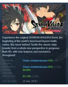 SENRAN KAGURA Burst Re:Newal STEAM GIFT РОССИЯ
