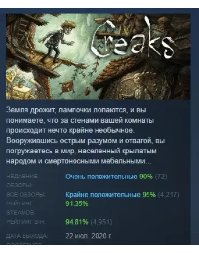 Creaks АВТОДОСТАВКА STEAM РОССИЯ