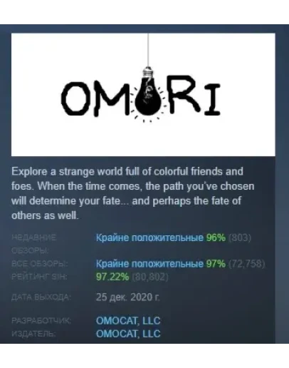 OMORI АВТОДОСТАВКА STEAM РОССИЯ