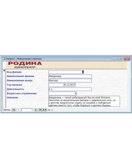 База данных Кинотеатр Access