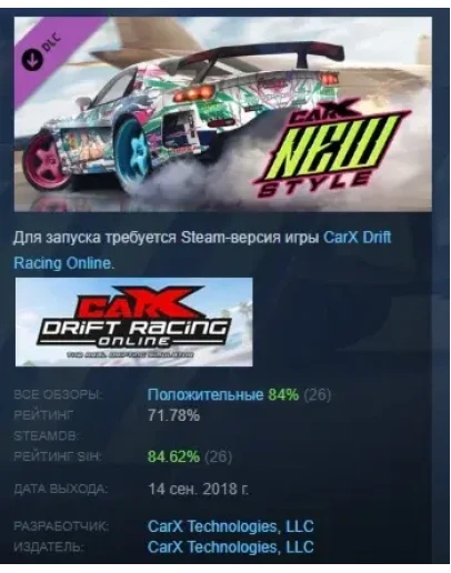 CarX Drift Racing Online - New Style DLC STEAM РОССИЯ