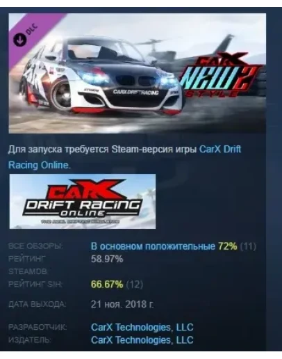CarX Drift Racing Online - New Style 2 DLC STEAM РОССИЯ