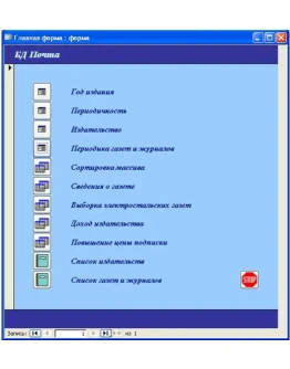 База данных Почта Access