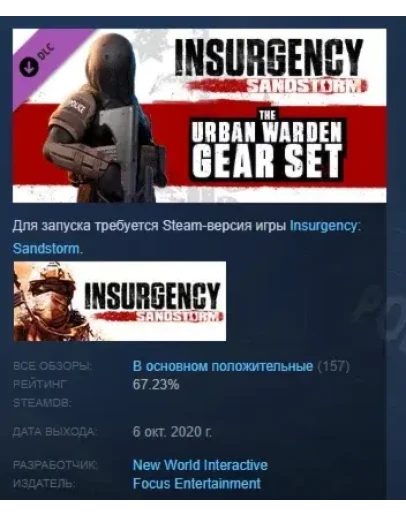 Insurgency: Sandstorm - Urban Warden Gear Set РОССИЯ