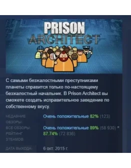 Prison Architect АВТОДОСТАВКА STEAM GIFT РОССИЯ