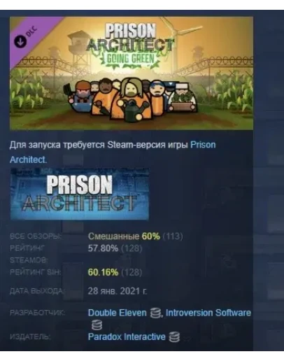 Prison Architect - Going Green DLC STEAM GIFT РОССИЯ