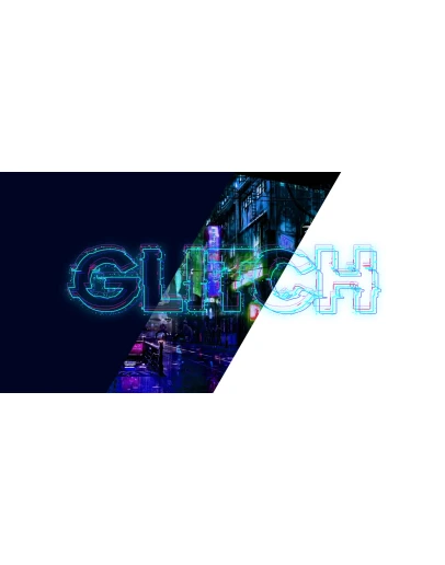 Неоновая glitch надпись для шапки канала или видео