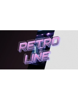 Неоновый 3д текст в ретро стиле для шапки канала